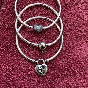 Pandora silver bracelets size 6.7